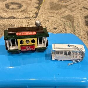 Vintage San Francisco Cable Car Christmas Ornaments Powell and Hyde